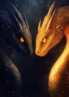 Black and Gold Dragons