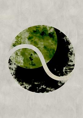 Abstract Green and Black Tennis Ball