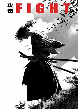 Samurai Warrior Art - Ready to fight