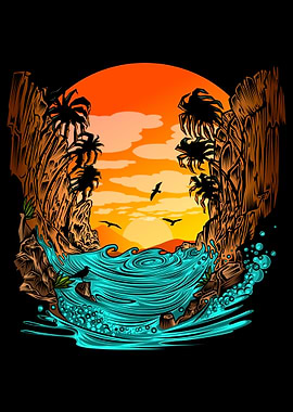 Sunset Ocean Scene