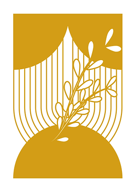 Golden Branch Abstract Art