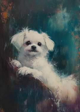White Dog Portrait