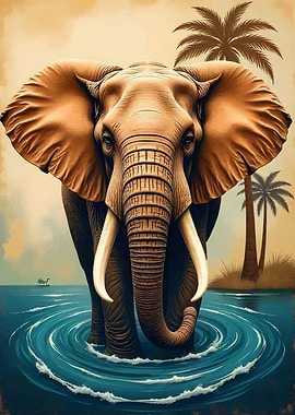Elephant in Water