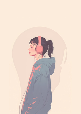 Girl Listening to Music