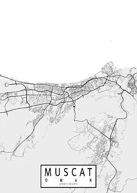 Muscat City Map Oman Light
