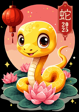 Happy Chinese New Year of the Snake 2025 Lunar Zodiac Funny