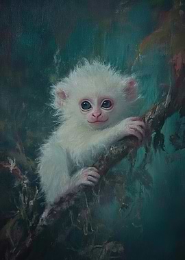 White Monkey Portrait
