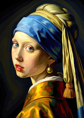 Vintage Girl with a Pearl Earring