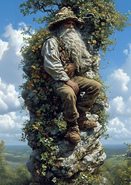 Old Man on a Cliff