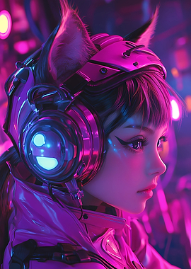 Cyberpunk Cat Girl