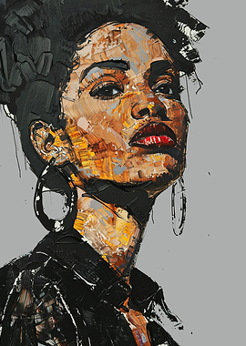 Woman with Bold Red Lips