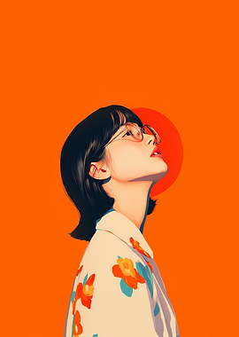 Woman in Floral Shirt