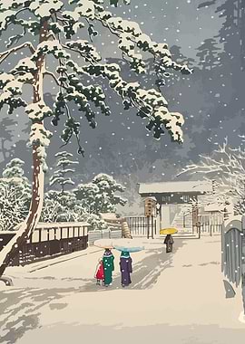 Snowy Japanese Landscape