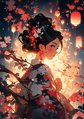 Anime Girl in Kimono