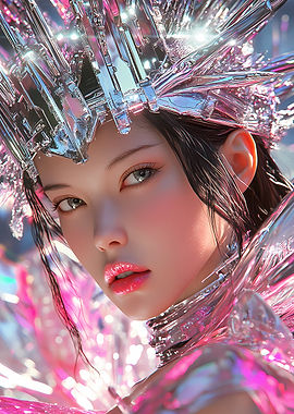 Cyberpunk Woman with Crown