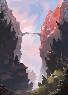 Mountain Bridge Landscape