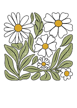 Daisy Floral Illustration