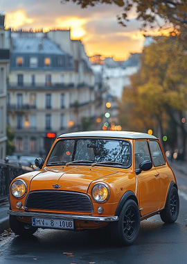 Classic Mini Cooper in Paris