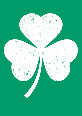 White Shamrock on Green