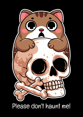 Worried Cat & Skull