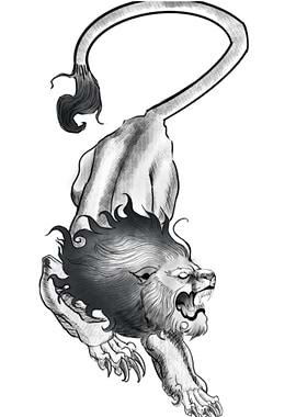 Black and White Lion Tattoo