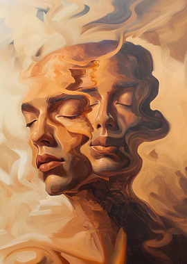 Abstract Portrait with Eyes Closed