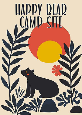 Happy Bear Camp Site Poster