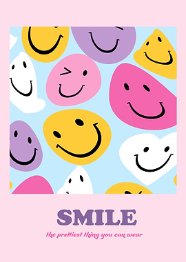 Smiling Faces Pattern, Retro Art