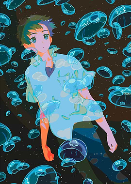 Anime Boy with Jellyfish