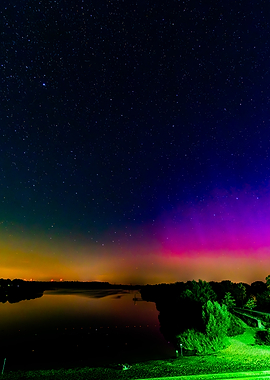 Night Sky with Aurora Borealis