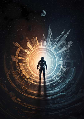 Astronaut at the City's Edge