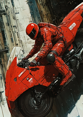 Red Motorcycle Rider