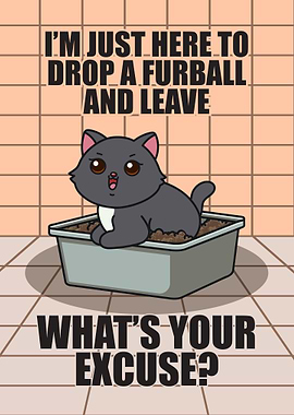 Cat Humor Bathroom Art