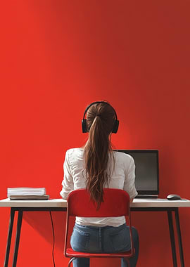 Woman Working at Desk