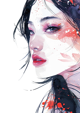 Watercolor Portrait of Woman