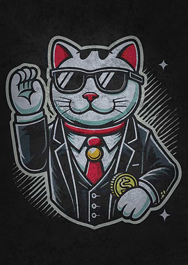 Modern Business Maneki-Neko, Lucky Money Cat