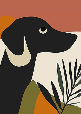 Black Dog Minimalist Art
