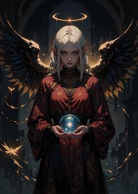 Angelic Figure with Crystal Orb