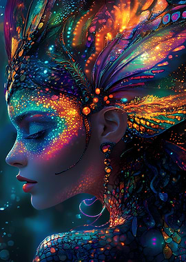 Mystical Woman with Butterfly Wings