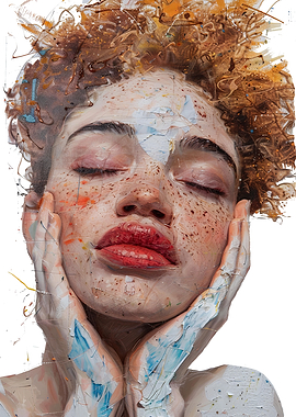 Close-up Portrait with Paint