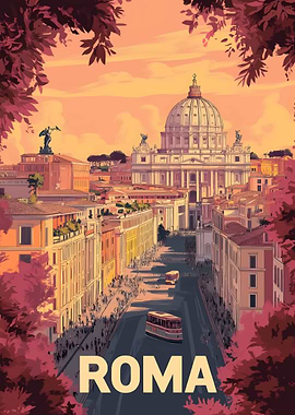 Rome Cityscape Poster