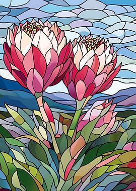 Stained Glass Proteas