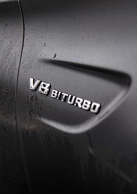 V8 Biturbo Car Emblem C63