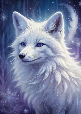White Fox with Blue Eyes