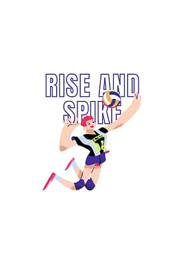 Volleyball Player Spiking