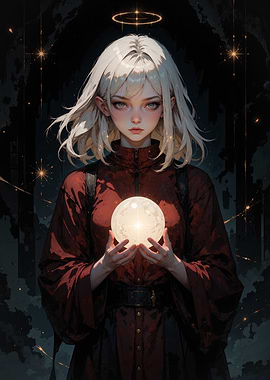 White-Haired Girl with Orb
