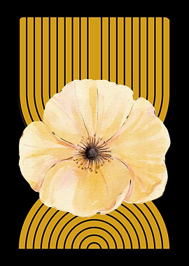 Yellow Flower with Geometric Pattern