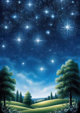 Starry Night Landscape
