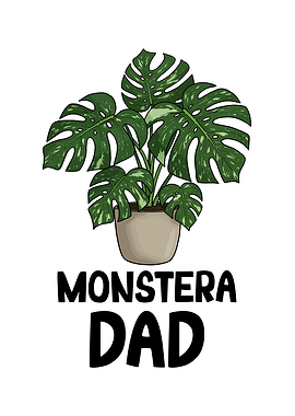 Monstera Dad Plant Illustration