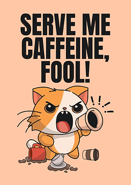 Angry Cat Demands Caffeine